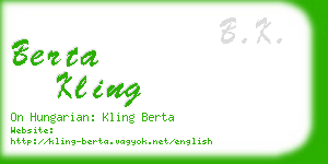berta kling business card